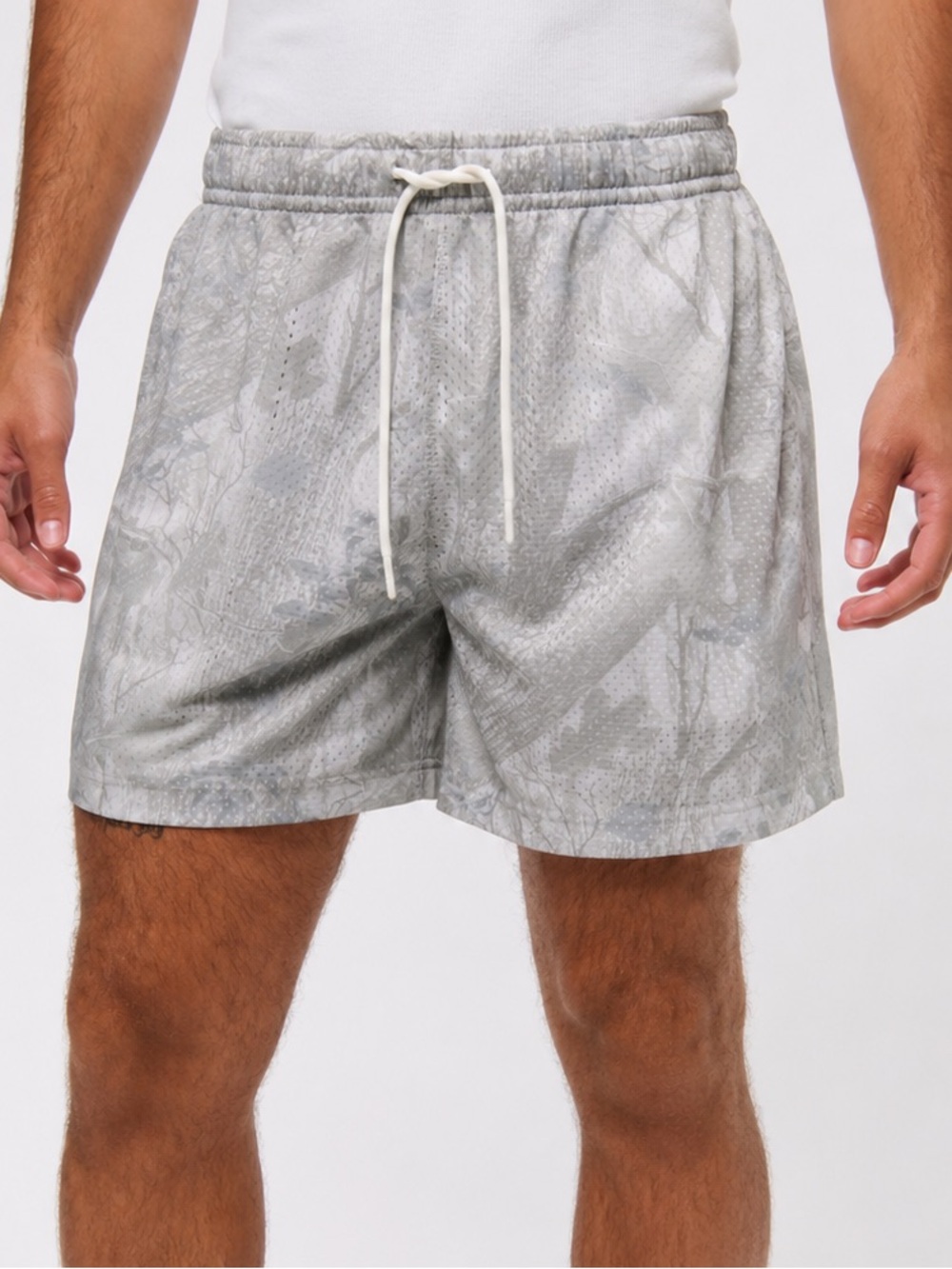 Abercrombie & Fitch Camo Mesh Drawstring Shorts